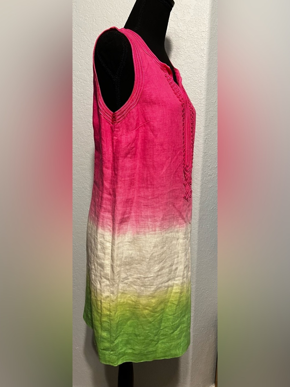 MICHAEL Michael Kors Linen Pink to Green Ombre Sleeveless Dress EUC - Picture 2 of 5